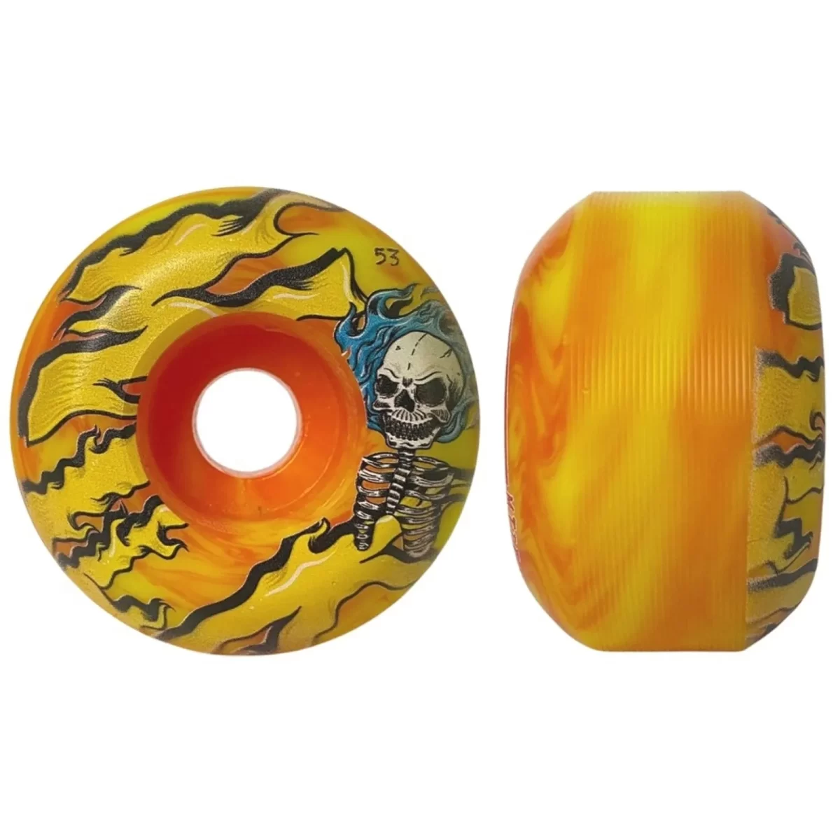 roda milk burning skull laranja amarela